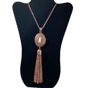 Copper Western Statement Tassel Necklace NWT